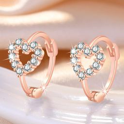 Jewels Galaxy Rose Gold Plated Contemporary Studs Earrings-36