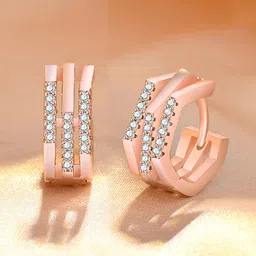 Jewels Galaxy Rose Gold Contemporary Studs Earrings-image-75