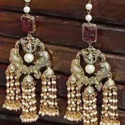 KARATCART Gold-Plated Contemporary Drop Earrings-15
