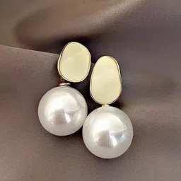 Jewels Galaxy Gold-Plated Beaded Drop Earrings image 1