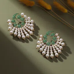 SOHI Gold-Plated Circular Shaped Stud Earrings image 1