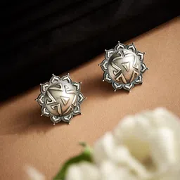 ATIBELLE Silver Plated Contemporary Studs Earrings-42