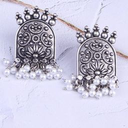 GRIIHAM Silver-Plated Stainless Steel Contemporary Studs Earrings-image-10
