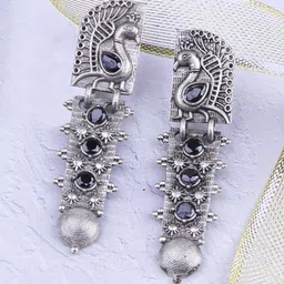 GRIIHAM Silver-Plated Contemporary Drop Earrings-34