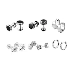KARISHMA KREATIONS Unisex Set Of 6 Contemporary Hoop Earrings-33