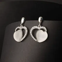 Priyaasi Silver Plated AD Studded Drop Earrings-25