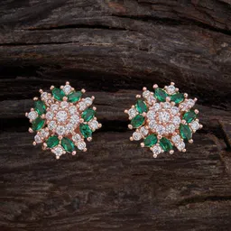 Kushal's Fashion Jewellery Green Contemporary Studs Earrings-image-62