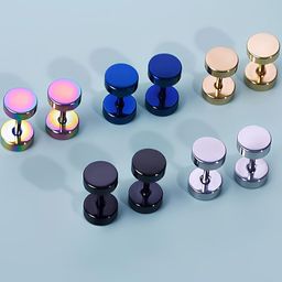 KARISHMA KREATIONS Set Of 5 Stainless Steel Contemporary Stud Earrings-image-102
