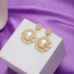 Mali Fionna Gold-Plated Contemporary Drop Earrings-image-17
