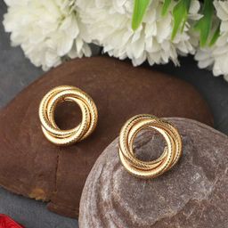 PATOLA BY VJ Gold-Plated Contemporary Studs Earrings-18