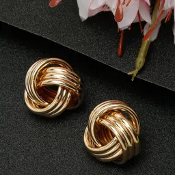 DressBerry Gold Plated Contemporary Studs Earrings-33