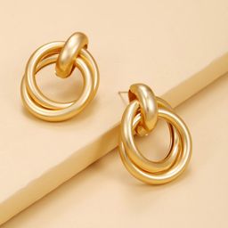 Unwind by Yellow Chimes Women Gold-Toned Circular Studs Earrings-16