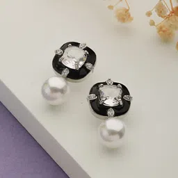 Saraf RS Jewellery Silver Plated AD Studded Studs Earrings-image-84