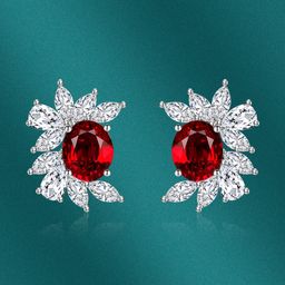 Designs & You Silver-Plated CZ-Studded Contemporary Studs Earrings-37