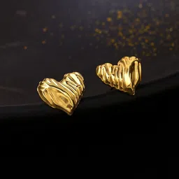Yellow Chimes Stainless Steel Gold-Plated Heart Shaped Stud Earrings-45