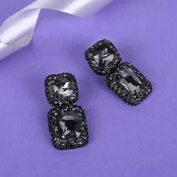 Yellow Chimes Alloy Crystals Contemporary Studs Earrings-56