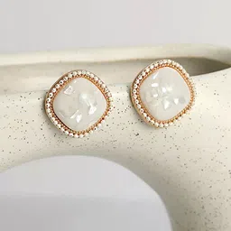 Yellow Chimes Alloy Crystals Contemporary Studs Earrings-46