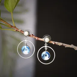 Bamboo Tree Jewels Silver-Plated Contemporary Studs Earrings-image-37