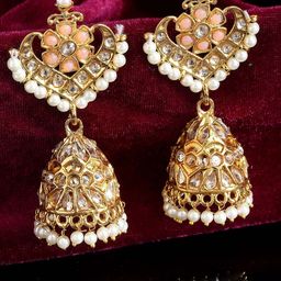 KARATCART Gold-Plated Dome Shaped Jhumkas Earrings-17