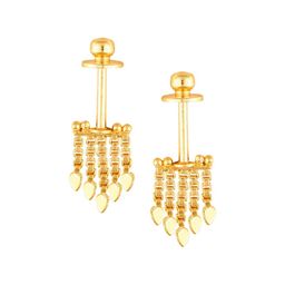 Vighnaharta Set of 2 Gold-Plated Cubic Zirconia Studded Bugadi & Jhumkas-32