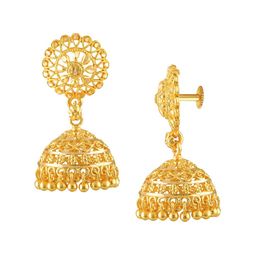 Vighnaharta Set Of 2 Gold-Plated Dome Shaped Jhumkas-20