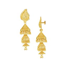 Vighnaharta Set of 2 Gold-Plated Contemporary Bugadi & Jhumkas-10