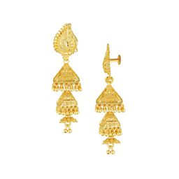 Vighnaharta Set Of 2 Gold-Plated Dome Shaped Jhumkas-58