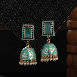 Jazz and Sizzle Gold-Plated Dome Shaped Jhumkas Earrings-14