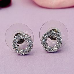 ABDESIGNS Silver-Plated Circular Studs Earrings-6