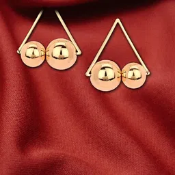 Adwitiya Collection Gold-Plated Classic Drop Earrings-76