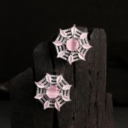 Adwitiya Collection Silver-Plated Floral Studs Earrings-picture-11