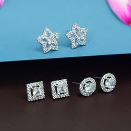 PRIVIU Geometric Studs Earrings-6