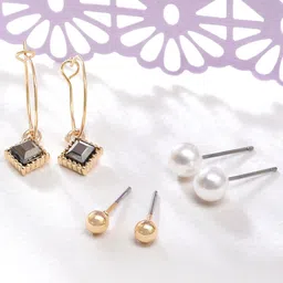 Accessorize London Set Of 3 Sparkle Hoop & Stud Earrings-55