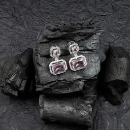 StileAdda Silver-Plated Geometric Drop Earrings-15