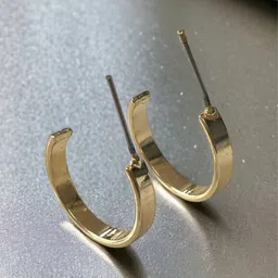 ISHKAARA Gold-Plated Circular Half Hoop Earrings-60