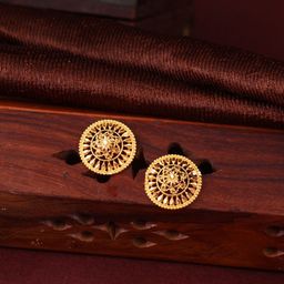 MEENAZ Set of 2 Gold-Plated Classic Studs Earrings-image-82