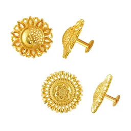 MEENAZ Set of 2 Gold-Plated Circular Studs Earrings-picture-14