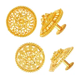 MEENAZ Set of 2 Gold-Plated Circular Studs Earrings-picture-12