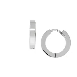 VIEN Silver-Plated Circular Stainless Steel Hoop Earrings-image-77