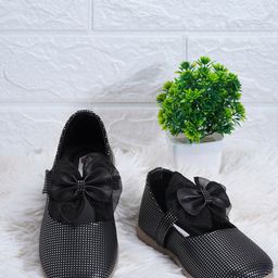 Minesole Girls Textured Bow Detail Ballerinas-19