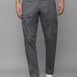 Louis Philippe Jeans Mid-Rise Slim Fit Plain Cotton Cargos Trousers-image-70