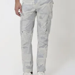 Mufti Men Camouflage Printed Slim Fit Cargos Trousers-image-60