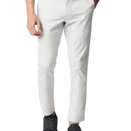 Basics Men Tapered Fit Mid-Rise Cotton Casual Denim Chinos Trouser-image-23