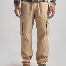 URBARO Men Pure Cotton Regular Fit Smart Cargo Trouser-image-52