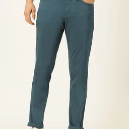 Harvard Men Teal Smart Mid Rise Chinos-image-10