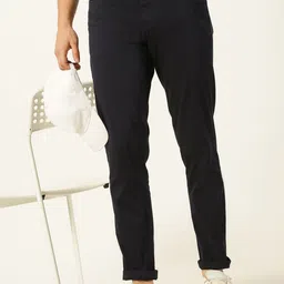 Harvard Men Navy Blue Smart Mid Rise Chinos-image-28