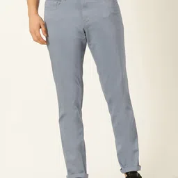 Harvard Men Blue Smart Mid Rise Chinos-image-14
