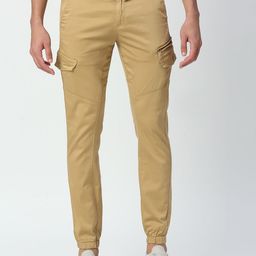 beevee Men Relaxed Tapered Fit Easy Wash Cargos Trousers-image-57