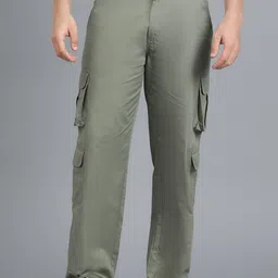 Kotty Men Relaxed Low-Rise Easy Wash Cargos Trousers-image-72