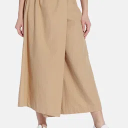 GRASS by Gitika Goyal Women Beige Cotton Wrap Over Pant-image-30